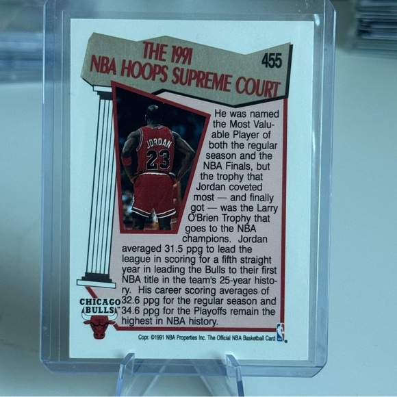 1991 Michael Jordan NBA Hoops Supreme Court card. - Picture 2 of 2